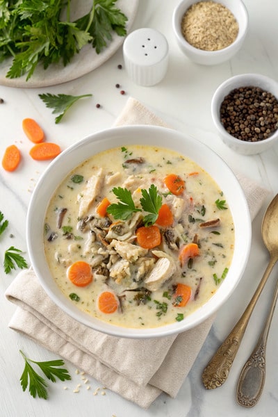 10. Crockpot Chicken and Wild Rice Soup