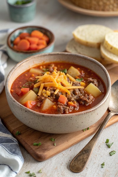 8. Crockpot Hamburger Soup